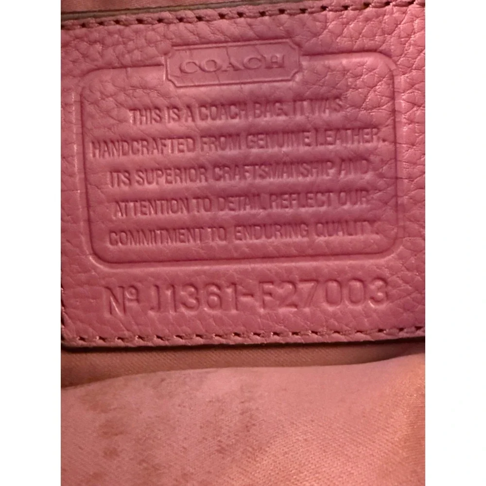 Coach Avery Rose Pink Pebbled Leather Drawstring Bucket Bag Crossbody F27003 - Picture 8 of 10